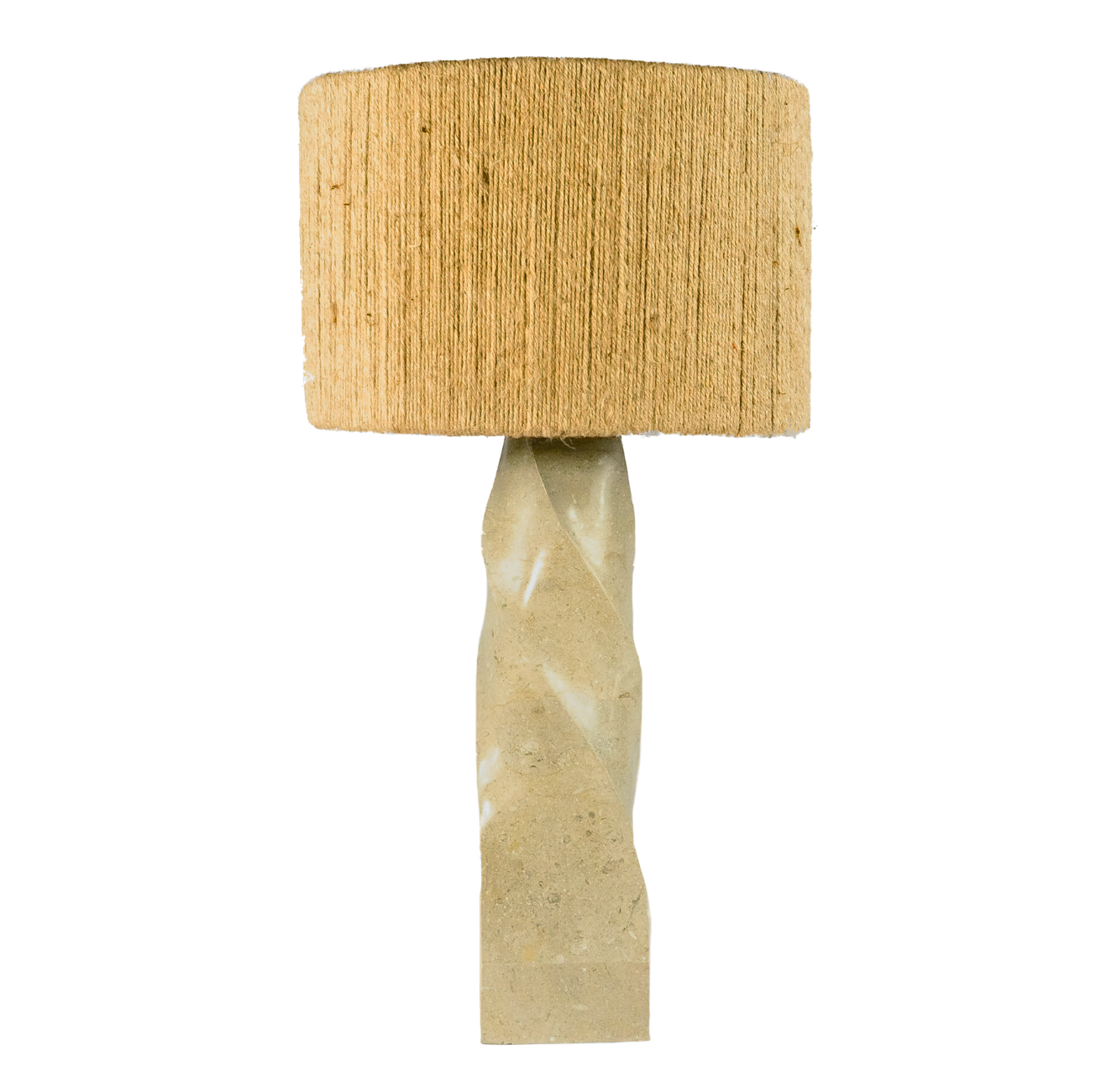 Twirl Marble Lamp with Jute Shade