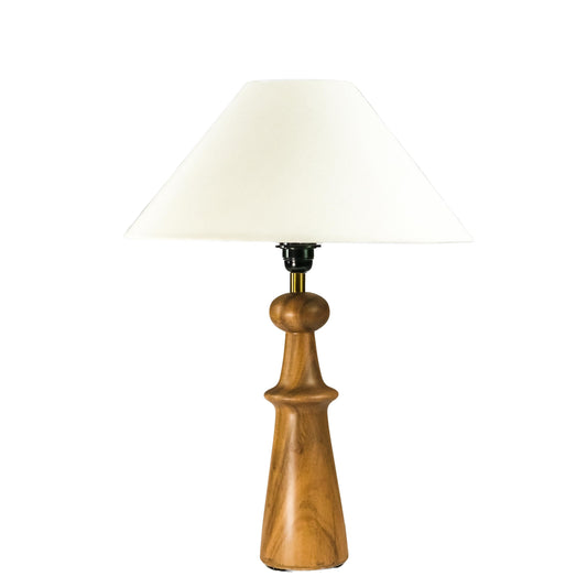 Sylvan Light-Shade Wooden Table Lamp With Basic Fabric Shade